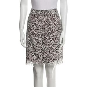 CARVEN Lace Pattern Knee-Length Skirt -L/10-White/Burgandy NWT